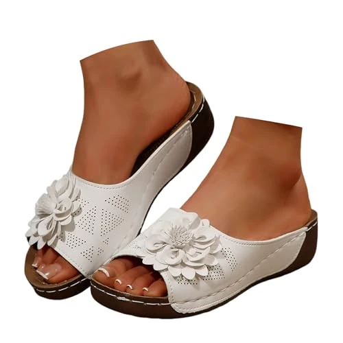 Offerta a tempo: Sandali Ortopedici Donna, Sandali Donna Ortopediche Scarpe Estive Eleganti Comodi Antiscivolo Ciabatte Leggeri Morbido Pianta Larga Sandalo Per Fascite Plantare Infradito Basso Spiaggia Pantofole - 0.00% da 12.88 € a 12.88 €