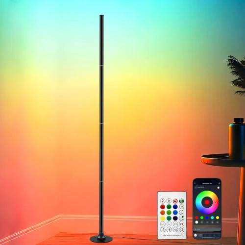 Offerta a tempo: Aogled Lampada da Terra LED RGB 160 cm,Piantana Angolare Dimmerabile con App e Telecomando,16 Milioni di Colori,Sincronizzazione Musicale e Modalità DIY,per Soggiorno e Gaming - 19% da 35.99 € a 29.15 €
