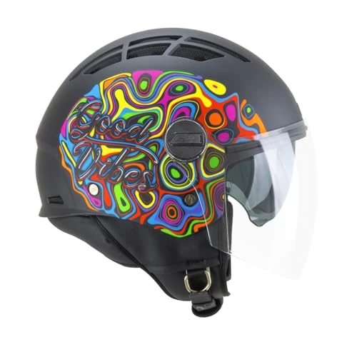 Offerta a tempo: CGM Casco open face, 116L AIR LUCY Nero Azzurro Verde opaco, XS (53-54cm) - 0.00% da 77.08 € a 77.08 €