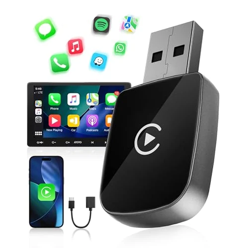 Offerta a tempo: WityEye Adattatore CarPlay Wireless, Dual Core Wi-Fi a 5.8 GHz, Bluetooth V5.3, Rapida & Stabile, Plug & Play, per Apple iPhone con iOS 10+ & Veicoli con Funzione CarPlay Cablata (dal 2016) - 0.00% da 49.99 € a 49.99 €