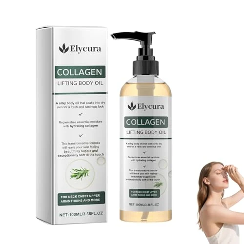Offerta a tempo: Elycura Collagen Oil, Olio Per il Corpo Lifting Al Collagene Elycura, Olio Nutriente Per Pelli Mature, Oli Illuminanti, Idratante Rassodante Non Grassa, Per Collo, Petto, Braccia, Gambe (1 bottiglia) - 63% da 53.99 € a 19.99 €