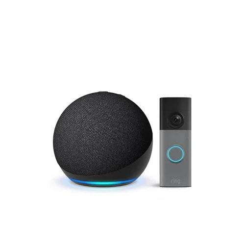 Offerta a tempo: Echo Dot (Ultimo modello), Antracite + Ring Videocitofono a batteria (Battery Video Doorbell) (ultimo modello), Grigio screziato - 45% da 164.98 € a 89.99 €