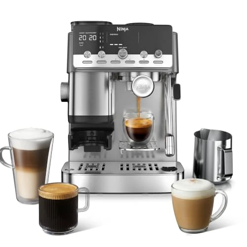 Offerta a tempo: Ninja Luxe Café Mini 2-in-1, Macchina da caffè filtro ed espresso con macinacaffè integrato e montalatte automatico ES351EU - 30% da 499.99 € a 349.99 €