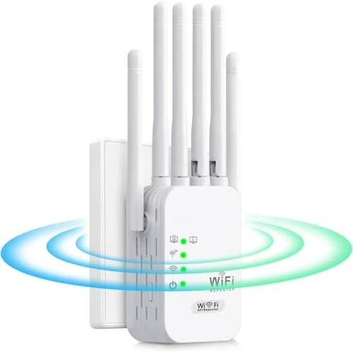 Offerta a tempo: Ripetitore WiFi 1200Mbps, Dual Band 5GHz e 2.4GHz Extender WiFi Potente,Amplificatore Segnale con 6 Antenne e 2 Porte LAN, Modalità Ripetitore/Router/AP,Copertura Estesa per Casa e Ufficio - 0.00% da 20.99 € a 20.99 €