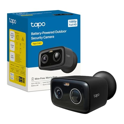 Offerta a tempo: Tapo C401 Telecamera WiFi Esterno Senza Fili, Full HD 1080P, Batteria 5200mAh fino a 180 Giorni, Visione Notturna a Colori, Rilevamento Persone AI Gratuito, Allarme Sonoro e Luminoso, Archiviazione Lo - 20% da 49.99 € a 39.99 €