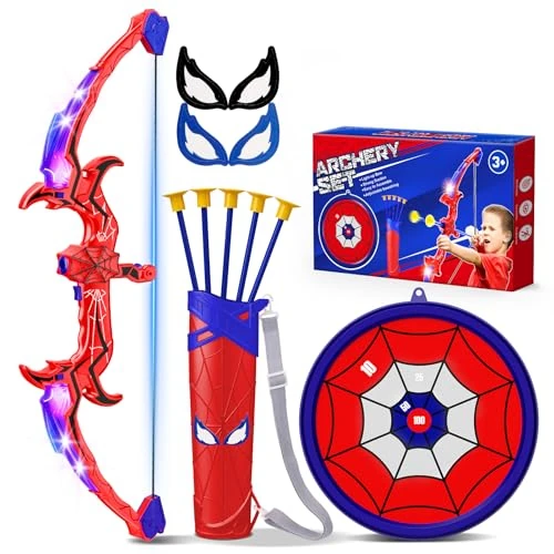 Offre limitée : Toyokid jouet à partir de 3, 4, 5, 6, 7, 8, 9, 10, 11, 12 ans pour garçons, arc et flèche pour enfants avec lumière LED, jouet araignée pour l'extérieur à partir de 9, 10, 11, 12 ans pour garçons de 18.70 € à 17.76 € (5% de remise)