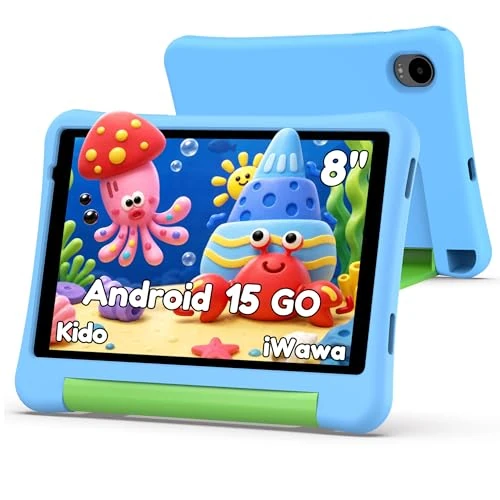 Offerta a tempo: ALLDOCUBE Kido Tablet per bambini 8 pollici Android 15 Go, 32GB ROM + TF fino a 512GB, controllo parentale, iWawa, WiFi 5G, Unisoc T310, 5000mAh, 2 altoparlanti, jack 3,5mm, tablet con custodia – Blu - 20% da 99.99 € a 79.99 €