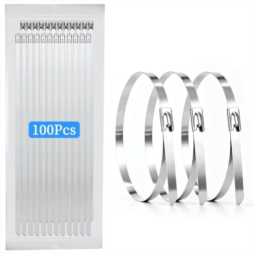 Offre limitée : VINATO Collier de Serrage Métallique 4,6×250mm, 100 Pièces, Inox 304, Résistance 100 kg, pour Câble Management, Intérieur/Extérieur,Résistant à la chaleur, Argent de 11.32 € à 11.32 € (0.0% de remise)