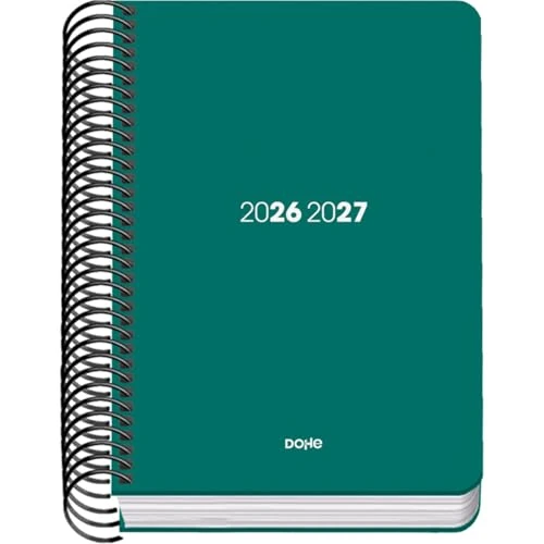 Offre limitée : Dohe - Agenda Scolaire 2026 2027 - Septembre à Juin, Jour par Page, A6 (12x17 cm), Couverture Flexible en Plastique Rigide, Reliure Spirale, Espagnol et Anglais - Element Vert de 5.70 € à 5.70 € (0.00% de remise)
