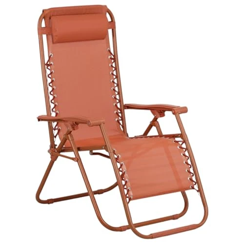 Offerta a tempo: Totò Piccinni Sedia GRAVITY gravità Zero Sdraio da Giardino Poltrona Relax Pieghevole Salvaspazio Reclinabile Tessuto in Textilene (Arancione) - 19% da 49.99 € a 40.72 €