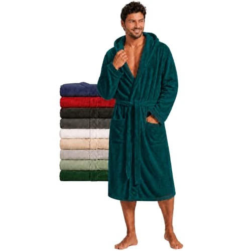 Offerta a tempo: Twinzen - Accappatoio Uomo Spugna con Cappuccio - 100% Coton Épongee - L - 0.0% da 33.99 € a 33.99 €