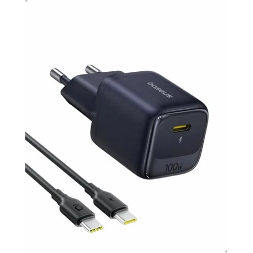 Oferta limitada: Baseus Enerfill Cargador USB C 100W, Cargador rápido PD Compacto, Cargador GAN para MacBook Pro/Air, iPad Pro, iPhone 17/16/15, Samsung Galaxy S25/S24, portátil (Cable USB-C de 1m Incluido) de 39.99 € a 28.99 € (ahorro 28%)
