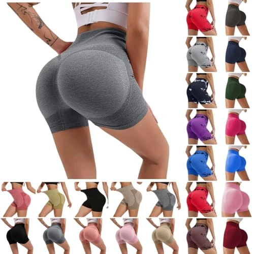 Offerta a tempo: Generico Shorts Palestra Donna, Estivi Leggins Corti Modellanti Senza Cuciture per Controllo Pancia, Shorts da Ginnastica Elastici per Palestra, Yoga, Corsa, Fitness - 0.00% da 17.98 € a 17.98 €