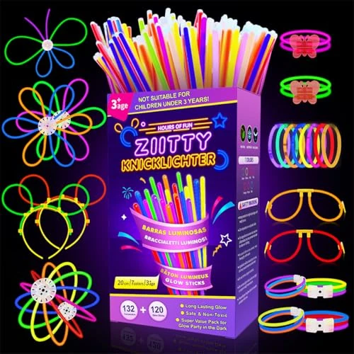 Offre limitée : Ziitty Lot de 252 bracelets lumineux fluorescents, 100 starlights et 132 connecteurs pour enfants, pour bracelets, lunettes, gadget pour communion, fête, carnaval, Nouvel An 2026 de 16.28 € à 12.63 € (22.42% de remise)