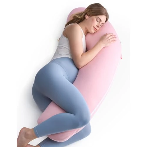 Offre limitée : momcozy Coussin de Grossesse en J, pour Dormir sur Le Côté, Rose de 53.52 € à 53.52 € (0.00% de remise)