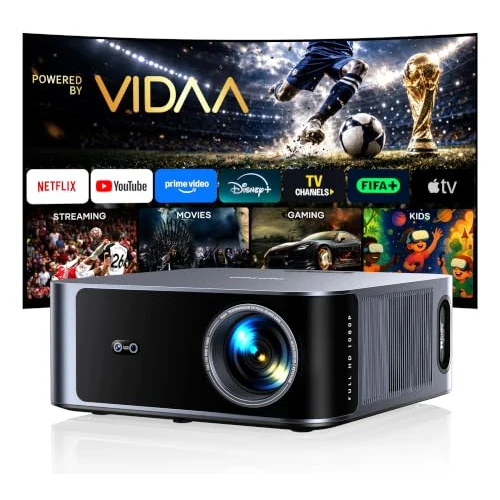 Offerta a tempo: Proiettore 4K【2000 ANSI/40W Dolby]Vidaa Sistema Proiettore Auto focus e 6D Keystone Videoproiettore Two-way Bluetooth 5.4 Projector Controllo Vocale Proiettores Soffitto con AirPlay per Case/Esterno - 18% da 499.99 € a 409.99 €