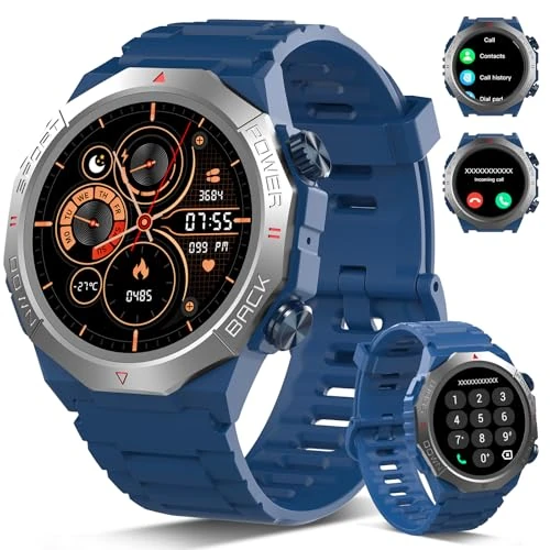 Oferta limitada: Atheewon Reloj Inteligente Hombre Mujer con Llamadas, 1.39" Militar Smartwatch con 110+ Modos Deportivos, Monitor de Ritmo Cardíaco y Sueño. Pulsera Actividad IP68 Impermeable para Android iOS, Azul de 109.99 € a 29.99 € (ahorro 73%)