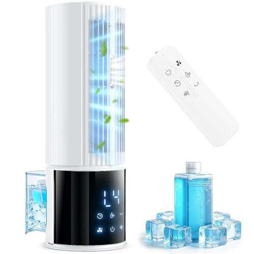 Offerta a tempo: Condizionatore portatile: 3 velocità, modalità tempesta, oscillazione 45/90°, timer 8h, 2 blocchi refrigeranti, serbatoio rimovibile, ideale per casa, ufficio e camper (grigio bianco) - 0.00% da 139.99 € a 139.99 €