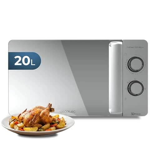 Offerta a tempo: Cecotec Microonde 20L ProClean 3060 Mirror Wave. Rivestimento Ready2Clean, Tecnologia 3DWave, 700 W, 20 L, Colore Argento - 65% da 169.00 € a 59.90 €