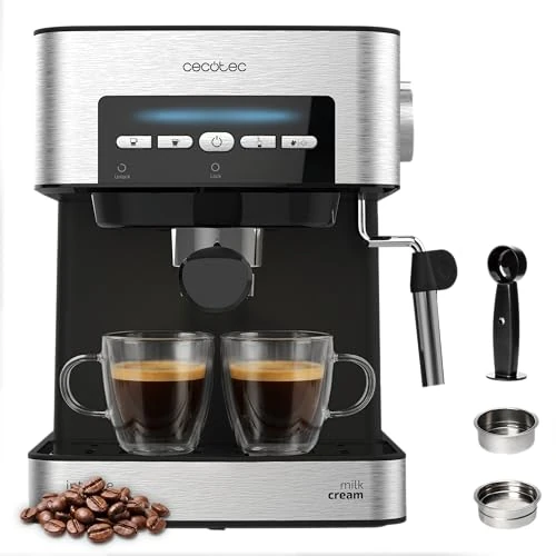 Offerta a tempo: Cecotec Macchina da Caffè Espresso Power Espresso 20 Matic Elite. 850 W, Pressione 20 bar, Serbatoio da 1,5 L, Montalatte Orientabile, Controllo Digitale, Modalità Auto, Acciaio - 13% da 79.89 € a 69.90 €