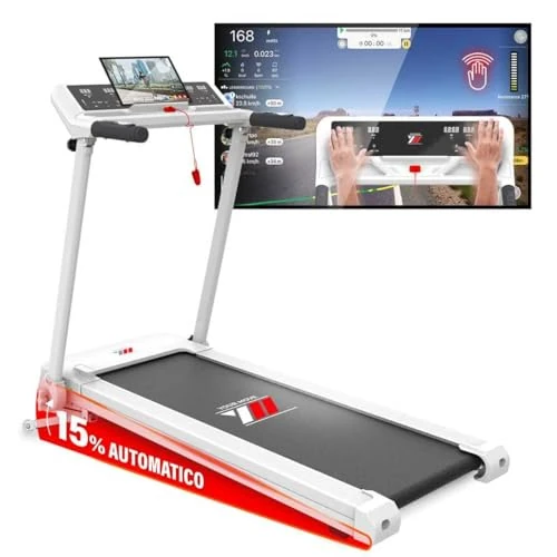 Offerta a tempo: YM Tapis Roulant Salvaspazio 16 km/h, Marchio Italiano, Inclinazione Autom., APP Compatibili, Pieghevole, Ampia Superfice, 2 Sistemi Controllo (TASTI + GESTUALE) Brevettato, NEXT 4000 Your Move White - 0.00% da 599.99 € a 599.99 €