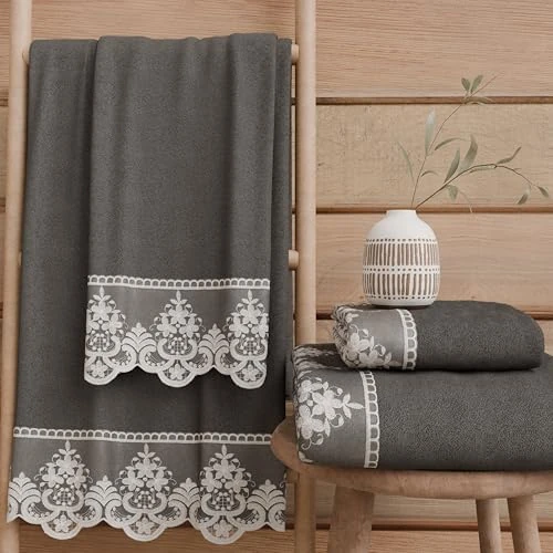 Oferta limitowana: PETTI Artigiani Italiani - Ręczniki kąpielowe w 100% z bawełny frotte, zestaw ręczników 1+1, 2 sztuki, 1 ręcznik do twarzy i 1 ręcznik do rąk, ciemnoszary z 157.12 zł na 63.32 zł (oszczędź 59.7%)