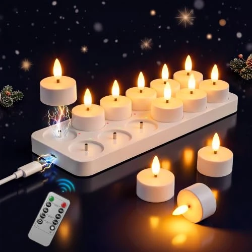Zeitlich begrenztes Angebot: Dehobo LED Teelichter Wiederaufladbar Laufzeit 50–110 Std für Deko,12 Stück von 39.99 € auf 32.26 € (19% Rabatt)