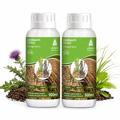 Offerta a tempo: Gliphogan Top CL (2 x 500ml) -Diserbante Totale Potente a Base di Glifosato - Erbicida per Erbe Infestanti, Annuali e Perenni - Uso in Orto, Giardino e Aree Non Coltivate - SENZA PATENTINO - 11% da 18.99 € a 16.99 €