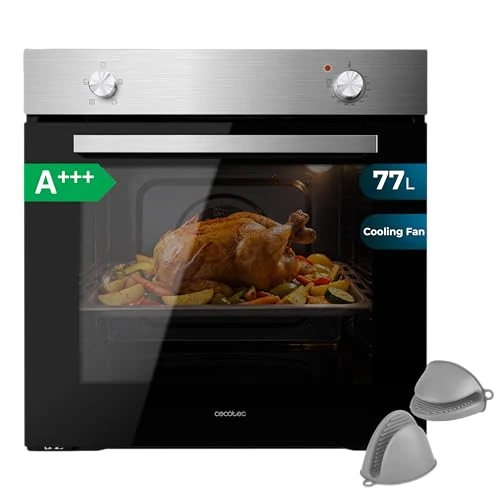 Zeitlich begrenztes Angebot: Cecotec Einbaubackofen Bolero Hexa C126000 Inox A GloveKit. 77 Liter Kapazität, 2800 W Leistung, Energieklasse A, Steam Assist Dampfgaren, Steam EasyClean, Triple Glass Tür, schnelles Cooling Fan von 479.00 € auf 479.00 € (0.0