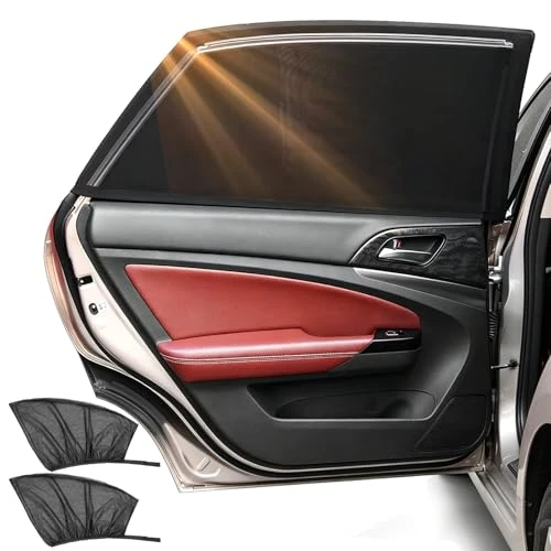 Tijdelijke aanbieding: Autozonwering voor kinderen, 2 stuks, verduistering voor autoruiten, zijzonwering voor auto's, uv-bescherming en muggenbescherming, universele pasvorm (90 x 75 cm) van 6.99 € naar 6.99 € (0.00% korting)