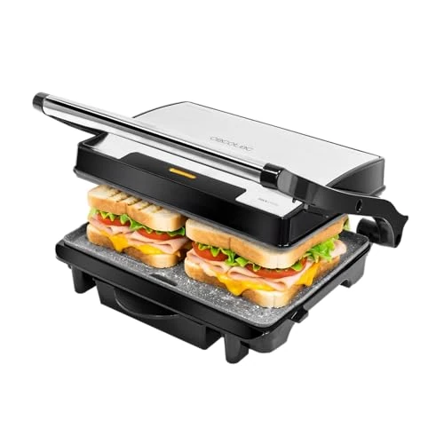 Oferta limitada: Cecotec Parrilla Eléctrica Rock'Ngrill 1500 Rapid Sear. 1500W, Parrilla, Plancha y Sandwichera, Revestimiento de Piedra RockStone, Placa Superior Adaptable en Altura, Bandeja Recogegrasas de 85.90 € a 32.90 € (ahorro 62%)