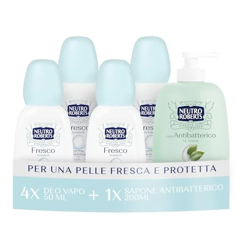 Offerta a tempo: Deodorante con diffusore con effetto 48h 75ml. Sapone Liquido per le mani effetto antibatterico 200ml - 40% da 18.99 € a 11.39 €