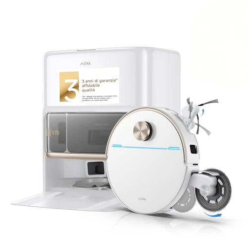 Tijdelijke aanbieding: MOVA V70 Ultra Complete Robotstofzuiger, MaxiReachX dubbele verlenging (zijborstel & mop), 40.000 Pa zuigkracht, 15 N druk & 300 tpm dweil, 9 cm obstakeloverbrugging, EcoCyclone-stoftank van 1199.00 € naar 1199.00 € (0.00% korting)