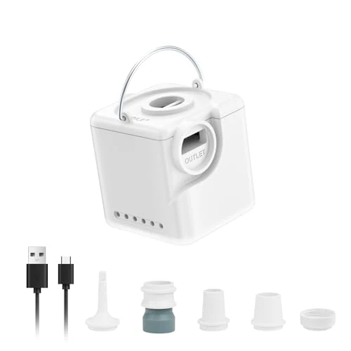 Offerta a tempo: JATEKA Gonfiatore Elettrico Portatile 3 in 1, Pompa Elettrica per Materasso Gonfiabile 4,5 kPa, Mini Pompa Ricaricabile, Gonfia e Sgonfia Materassi ad Aria, Salvagenti e Sacchetti Sottovuoto - 15% da 17.99 € a 15.38 €
