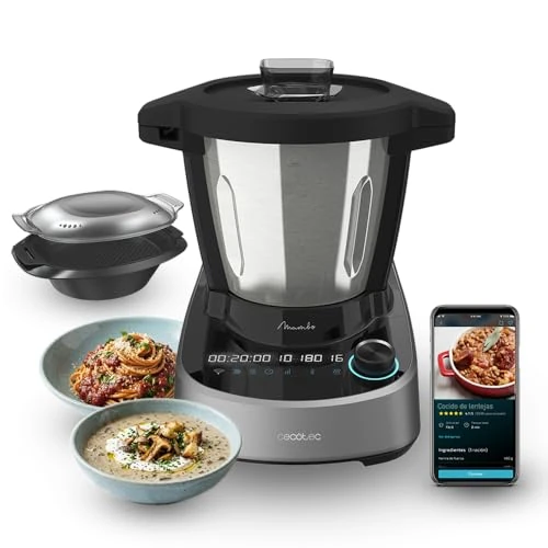 Offre limitée : Cecotec Robot de Cuisine Multifonction Mambo 11090 Daily. Capacité 3,3 L, 37 Fonctions, 4 Préparations simultanées, Tactile, APP Mambo avec Livre de Recettes, Balance et Bol en Acier Inoxydable de 659.00 € à 219.00 € (67% de remise)