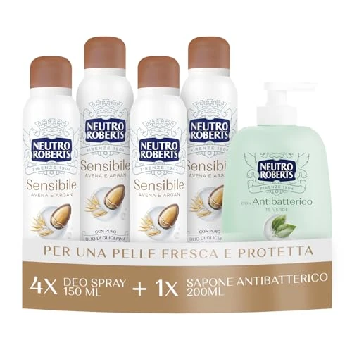 Offerta a tempo: Deodorante dermatologico dalla delicata protezione Deodorante, garantisce gentilezza sulla pelle sensibile fino a 48 ore. Sapone Liquido per le mani effetto antibatterico 200ml - 40% da 18.99 € a 11.39 €
