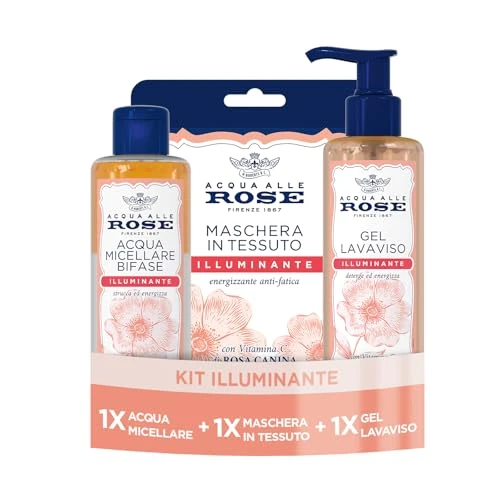 Offerta a tempo: Acqua alle Rose, Acqua Micellare + Gel lavaviso + Maschera Illuminante - 40% da 14.99 € a 8.99 €