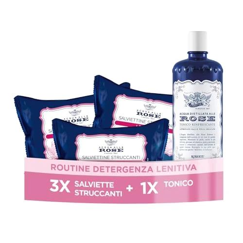 Offerta a tempo: Acqua alle Rose, Salviette Struccanti Lenitive + Tonico Viso - 50% da 14.99 € a 7.50 €