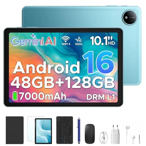 Oferta limitada: Luzglo P10 Tablet Android 16, Tablet 10 Pulgadas 48GB RAM+128GB ROM/2TB TF, Gemini AI, 90Hz Screen, 7000mAh, 5W OTG, 5G WiFi, Face ID, OTG, GPS, 3.5mm, Widevine L1, Tableta con Teclado y Lapiz, Azul de 169.99 € a 169.99 € (ahorro 0.00%)