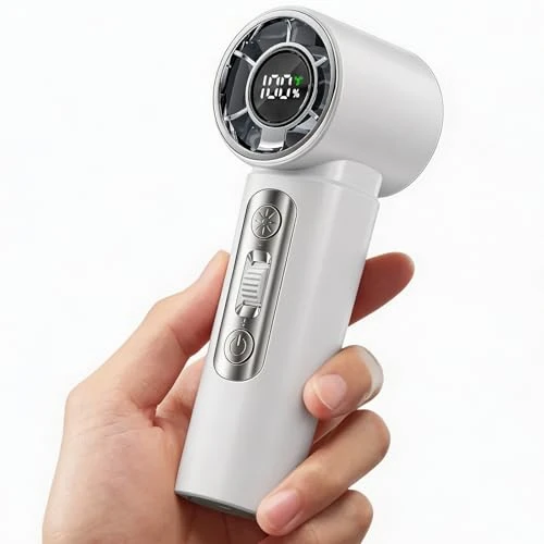 Offerta a tempo: Nexpho Ventilatore Portatile a Mano 3000mAh, Mini Ventilatore USB Ricaricabile con 100 Velocità, Luce LED Integrata, Ventilatore Compatto per Estate, Viaggio, Outdoor e Uso Quotidiano - 45% da 19.98 € a 10.98 €