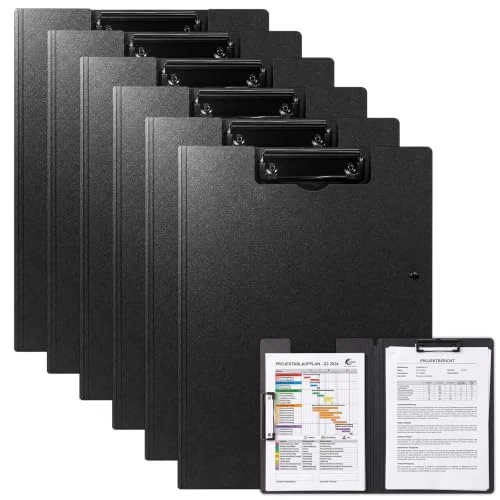 Limited-time offer: VINATO Set of 6 A4 Clipboard, Rigid Folder with Pliers, A4 Document Folder, Double 360° Swivelling Pliers, Clip Boards with Lid, Lightweight Document Holder for Office, Building, School from 16.20 £ to 16.20 £ (save 0.00%)