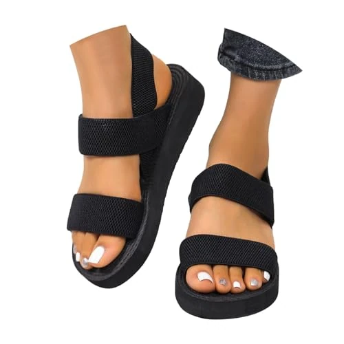 Offerta a tempo: Sandali Donna Estive Sandalo Donna Sandali Memory Foam Estive Estivi Scarpe Comode Ortopedici Comodi Da Sportivi Trekking Tacco Basso Eleganti Pianta Larga Zeppe Estiva Zeppa Nera Ma Estivo Elastico - 0.00% da 13.99 € a 13.99 €