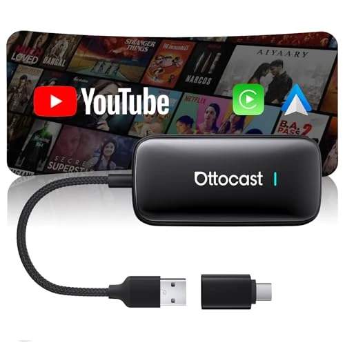 Offerta a tempo: OTTOCAST Play2Video Ultra 2026, Adattatore CarPlay Wireless & Android Auto con YouTube/Prime Video, WiFi 6, 4GB+32GB, Plug & Play, iOS 10+/Android 11+, per Auto con CarPlay Cablato dal 2016 - 0.00% da 129.99 € a 129.99 €