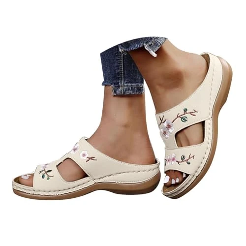 Offerta a tempo: Ciabatte Donna Estive Scarpe Ortopediche Sandali Estivi Mare Con Zeppa Pantofole In Gomma Estivo Aperte Zoccoli E Sanitarie Alte Fascite Plantare Sabot Casa Piscina Da Spiaggia Comodi,Bianco,White,37 - 0.00% da 16.98 € a 16.98 €