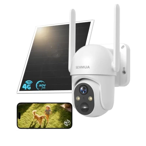 Offerta a tempo: SEHMUA 24/7 AOV Telecamera con SIM 4G da Esterno con Pannello Solare, 2K PTZ Telecamera con Pannello Solare con Rilevamento AI, Batteria 10400mAh, Visione Notturna a Colori, Audio Bidirezionale, eSIM - 38% da 129.99 € a 79.99 €