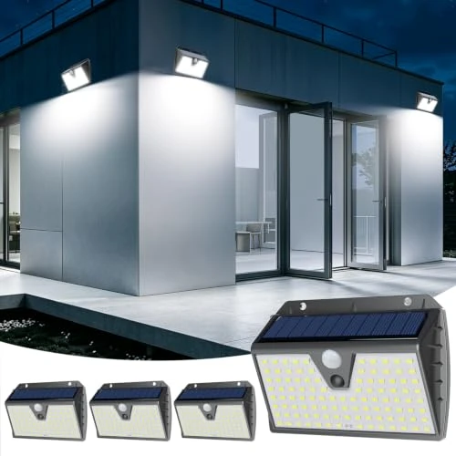 Offerta a tempo: Giliwosy Lampade Solari Esterne 4 Pezzi, Sensore Movimento IP65, 3 Modalità - 0.00% da 19.99 € a 19.99 €