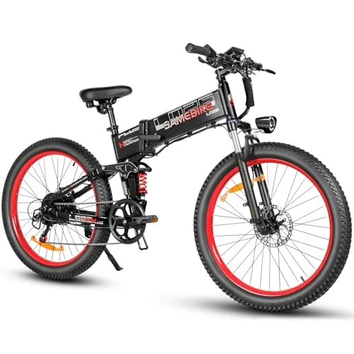Offerta a tempo: SAMEBIKE 26 pollici Bicicletta Elettrica Piegevole 48V 15Ah batteria ricaricabile E-Mountain Bike Bicicletta elettrica a 7 marce con display LCD e 250W motore e bike elettrica montagna(Nero) - 0.00% da 1099.00 € a 1099.00 €