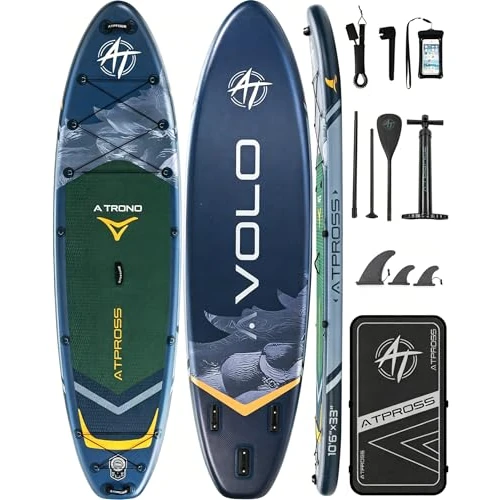 Offerta a tempo: ATPROSS Tavola SUP Gonfiabile con Set di accessori, 320x84cm Stand Up Paddle Extra Largo per 2 Persone, Portata 200kg, Canoa Gonfiabile 2 Posti Stabile e Antiscivolo per Mare e Surf - 5% da 209.99 € a 199.49 €