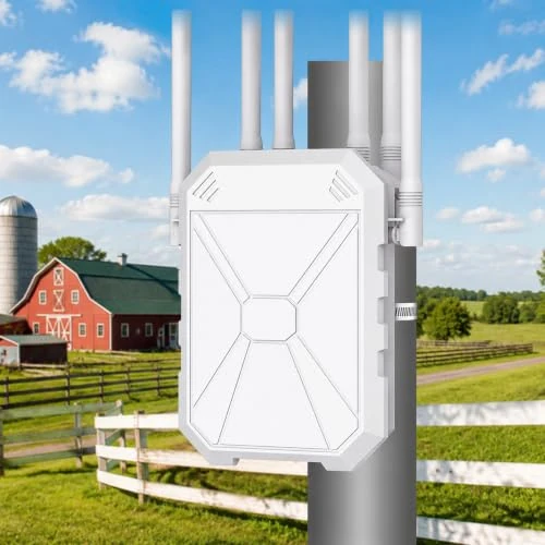 Offerta a tempo: AX3000 Ripetitore WiFi 6 da Esterno, Dual Band fino a 3000Mbps, Access Point Outdoor IP67 Waterproof con PoE, 6 Antenne ad Alto Guadagno, Copertura WiFi Lunga Distanza per Giardino Camper Garage - 35% da 229.99 € a 148.76 €
