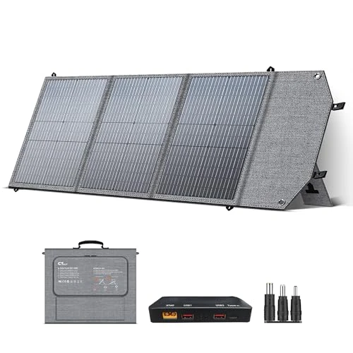 Zeitlich begrenztes Angebot: CTOLITY 100W Faltbar Solarpanel für Powerstation, Monokristalline mit Hocheffizienz und Wasserdicht, 23,5% Wirkungsgrad Ladegerät mit Ständer für Camping, Wohnmobil, Laptop, Smartphone, Tablet von 341.99 € auf 139.99 € (59.07%